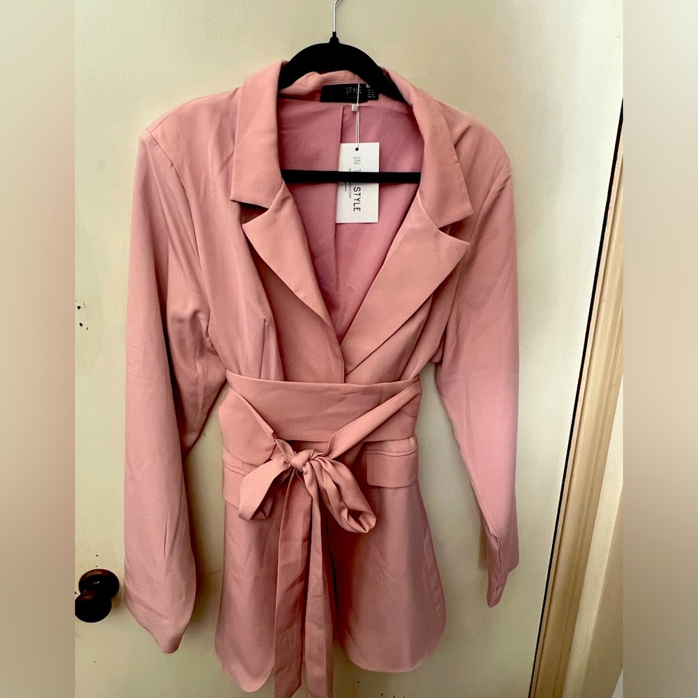 Pink ASOS obi wrap blazer